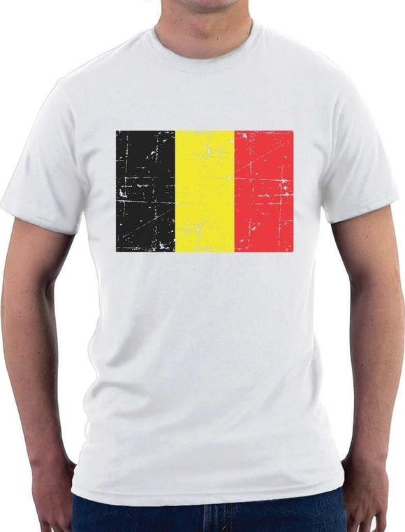 Belgium Flag Vintage Style T-Shirt Gift Idea  streetwear  Short  Casual  tshirt